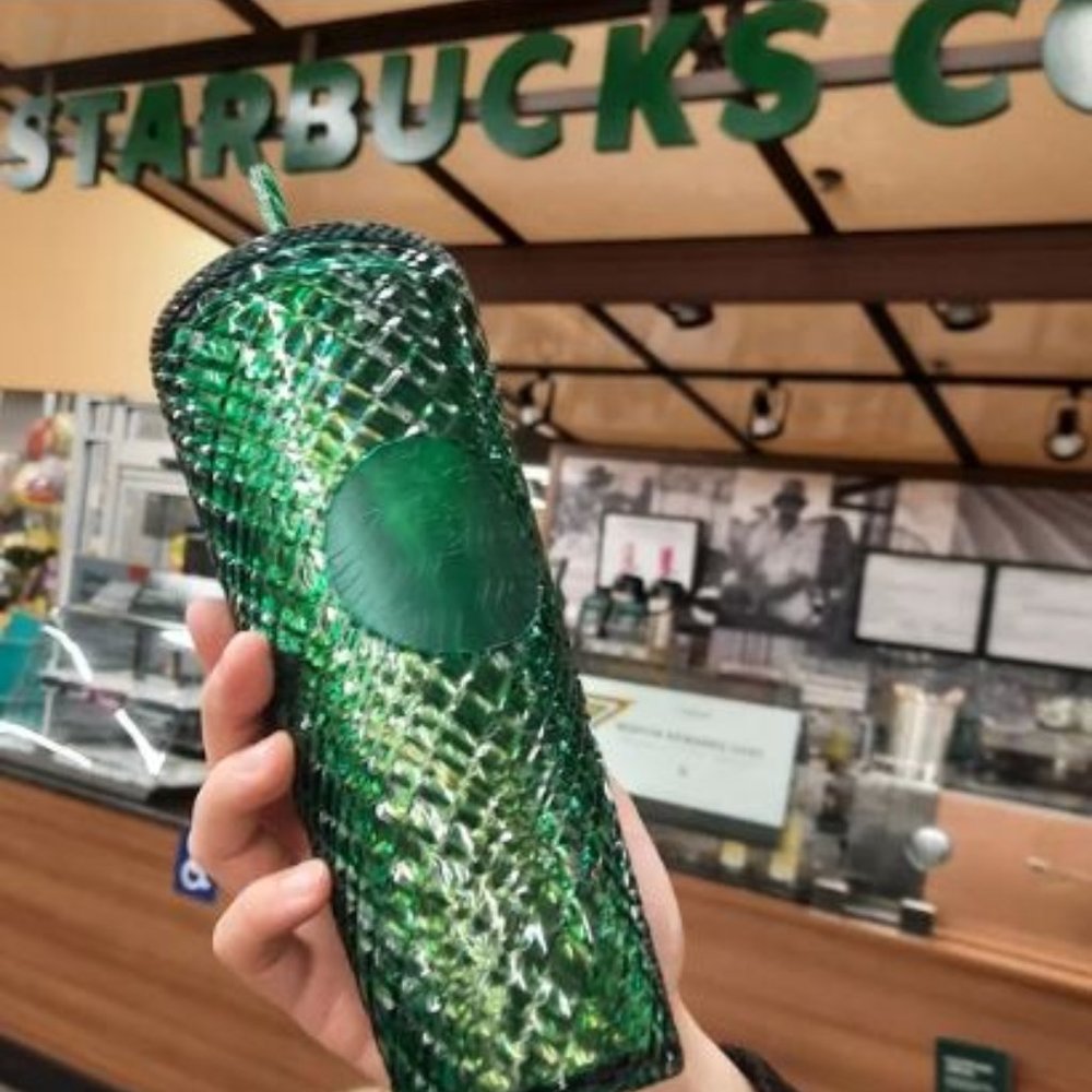 Starbucks 2022 Sparkling Iridescent Grid Acrylic Wall